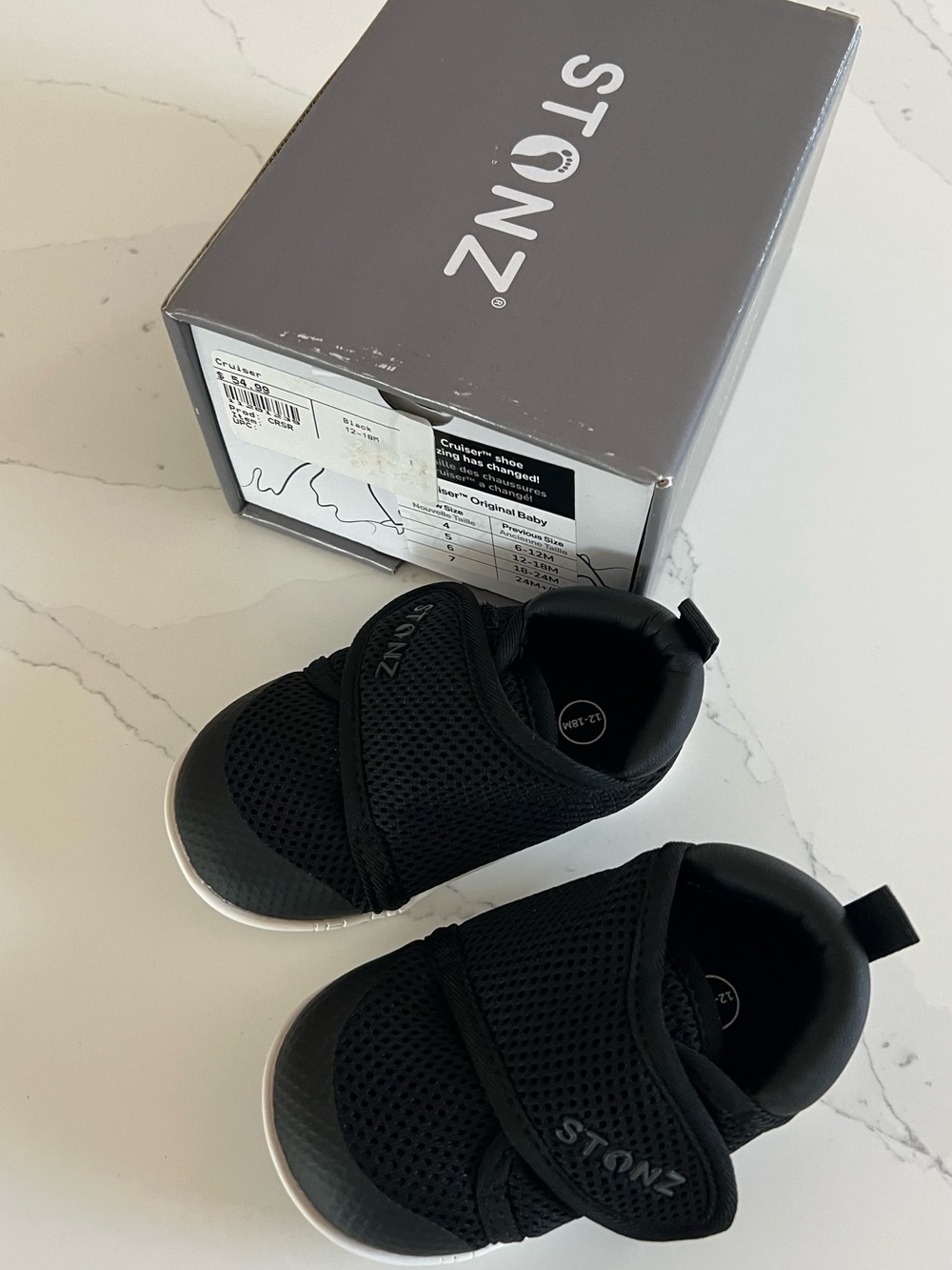Stonz Cruiser - Black Kids Sneakers, size 12-18 months (5) BNNW